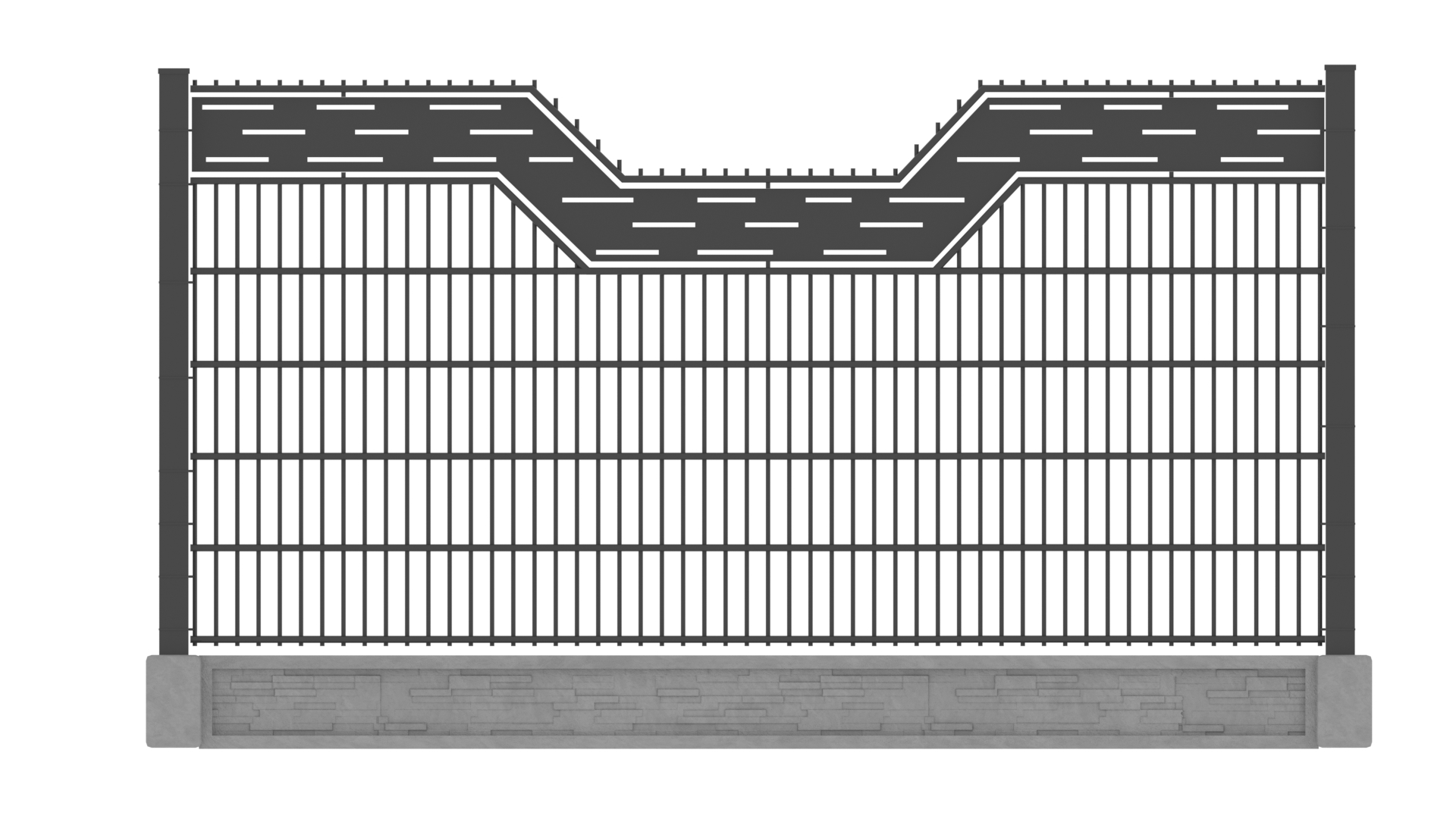 Panel ogrodzeniowy 2D ozdobny – wzór H