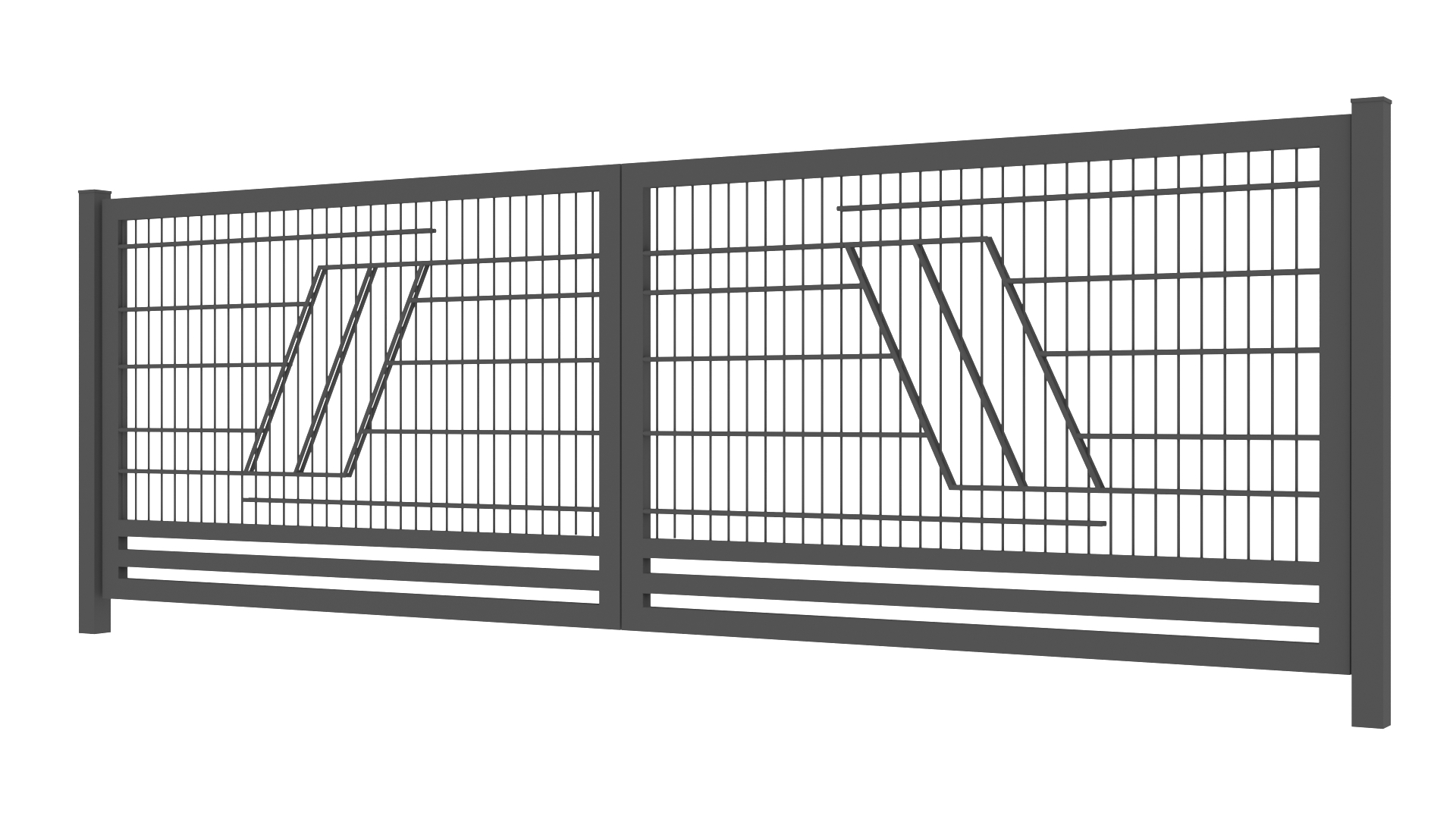 Brama wjazdowa dwuskrzydłowa panel 2D wzór D