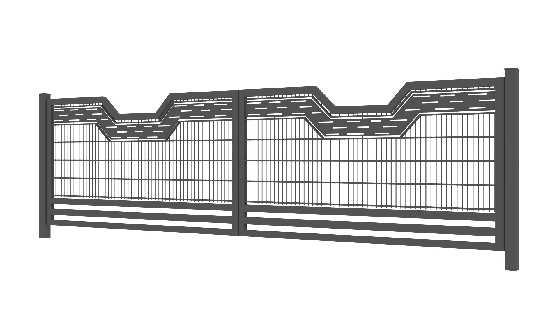 Brama wjazdowa dwuskrzydłowa panel 2D wzór H