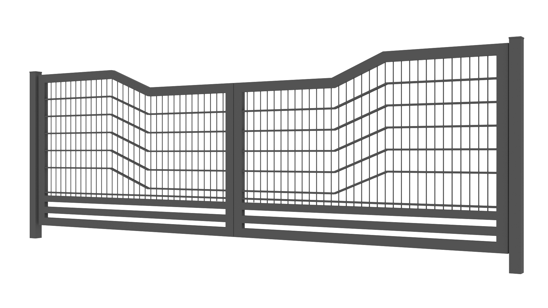 Brama wjazdowa dwuskrzydłowa panel 2D wzór C