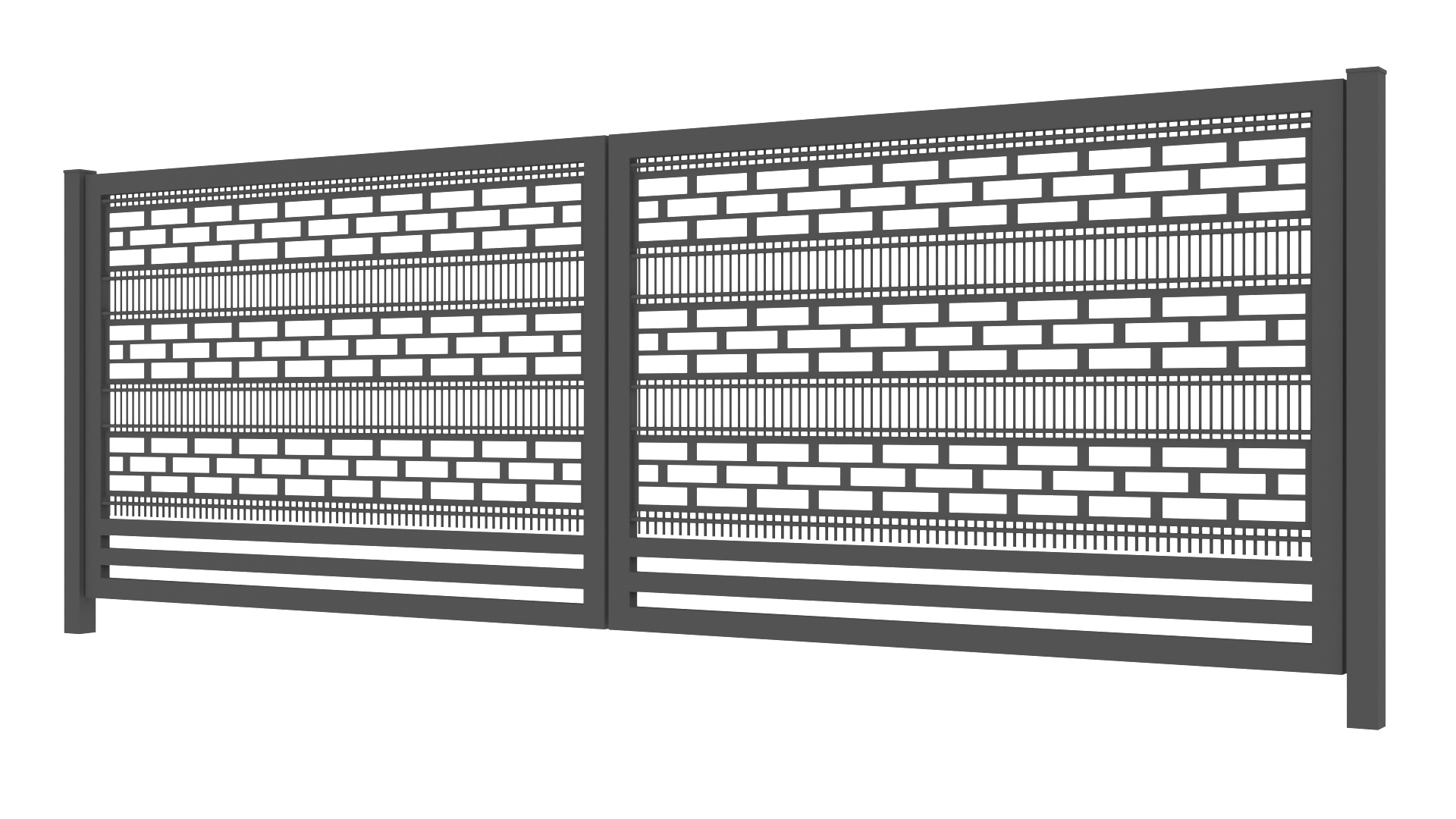 Brama wjazdowa dwuskrzydłowa panel 2D wzór J1