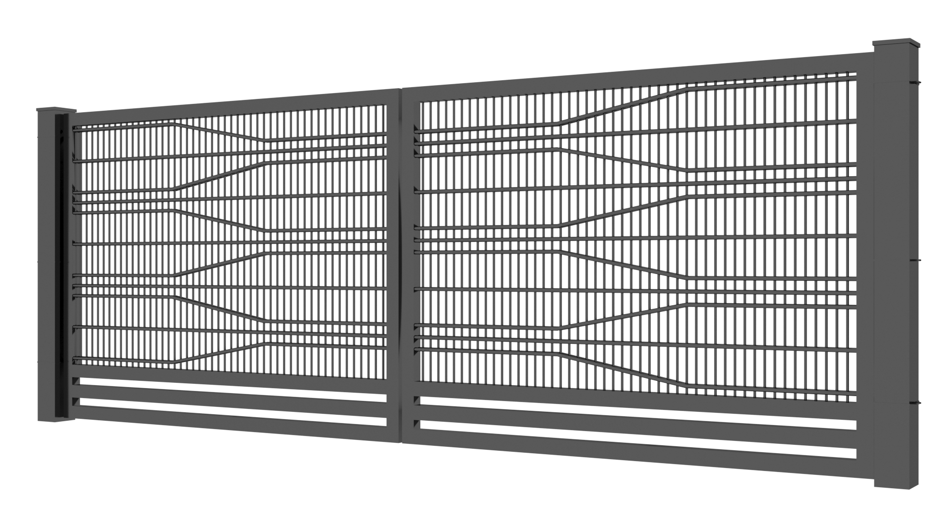 Brama wjazdowa dwuskrzydłowa panel 2D wzór E