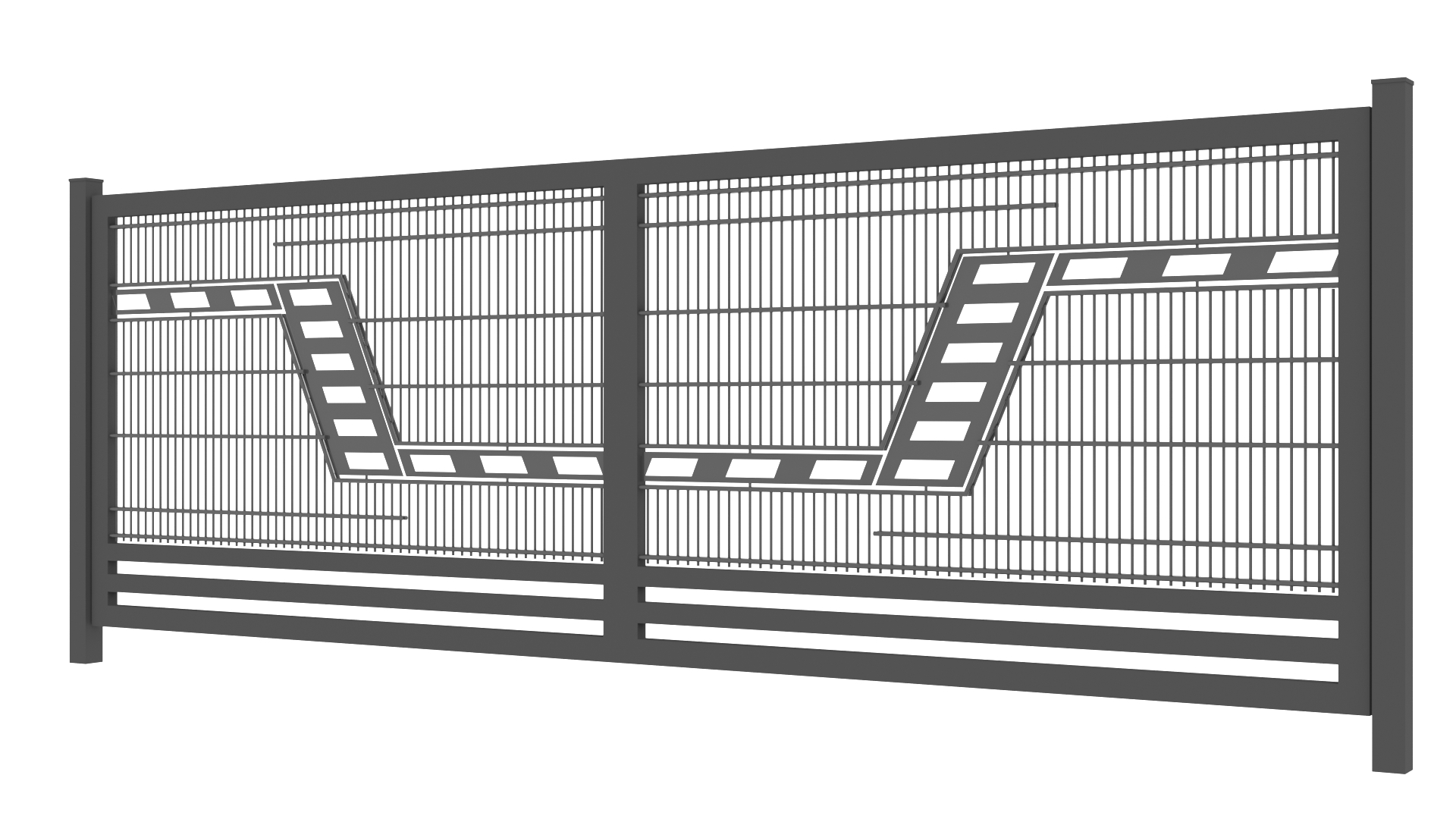 Brama wjazdowa dwuskrzydłowa panel 2D wzór G