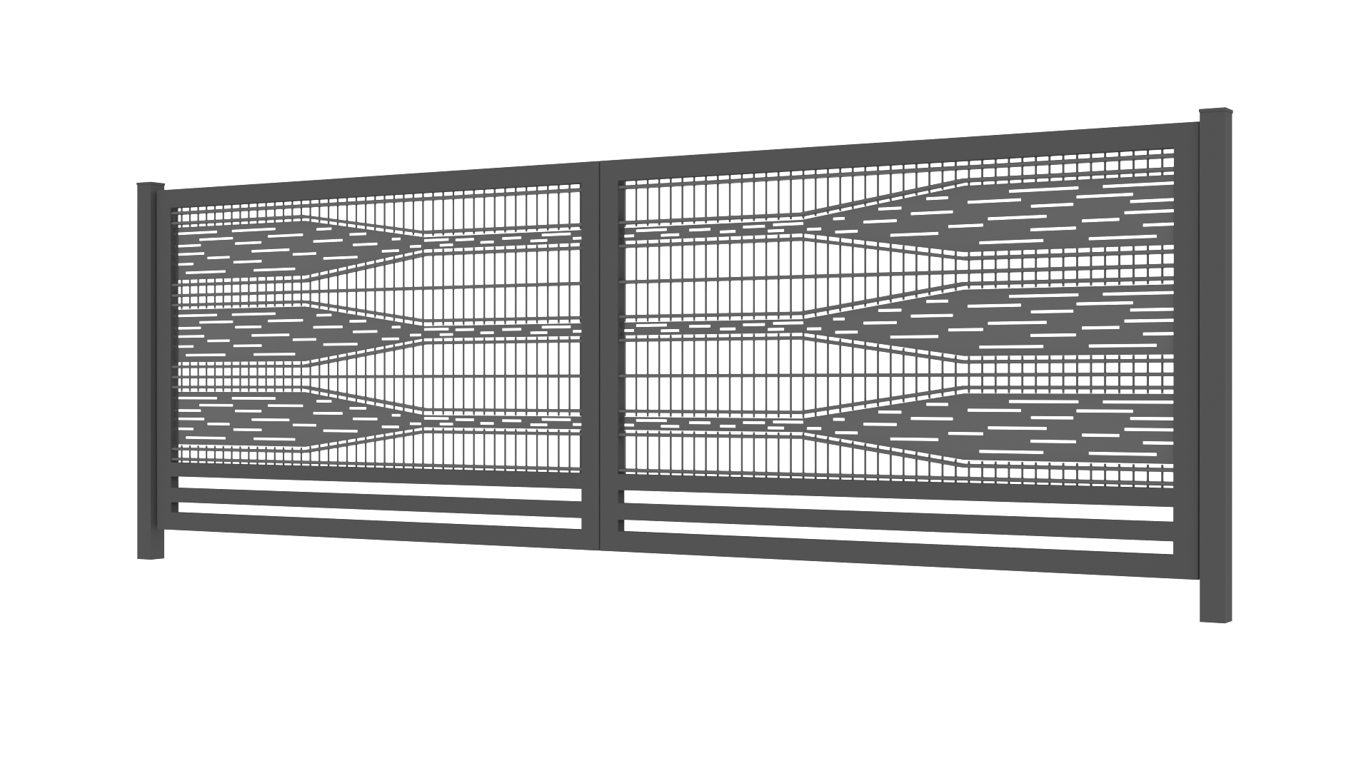 Brama wjazdowa dwuskrzydłowa panel 2D wzór F