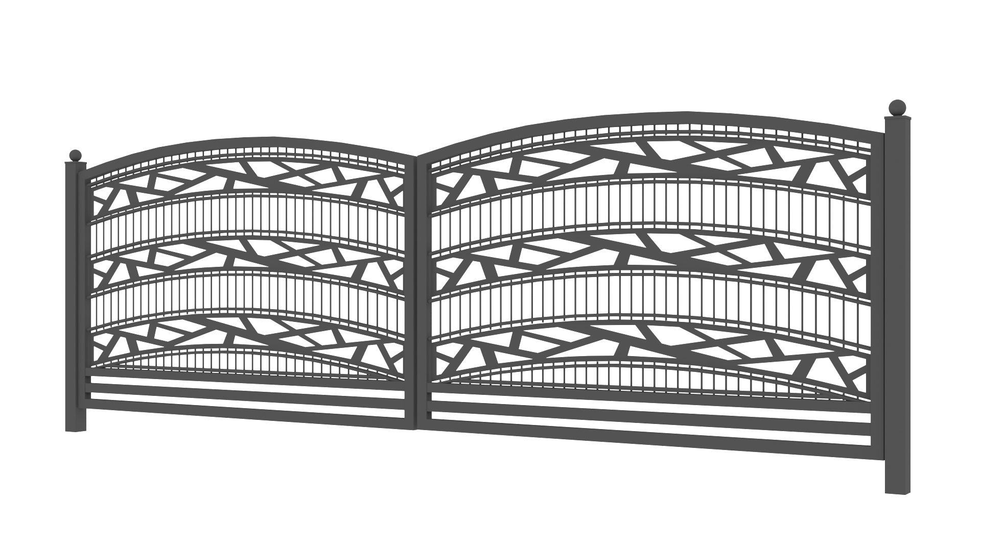 Brama wjazdowa dwuskrzydłowa panel 2D wzór A2